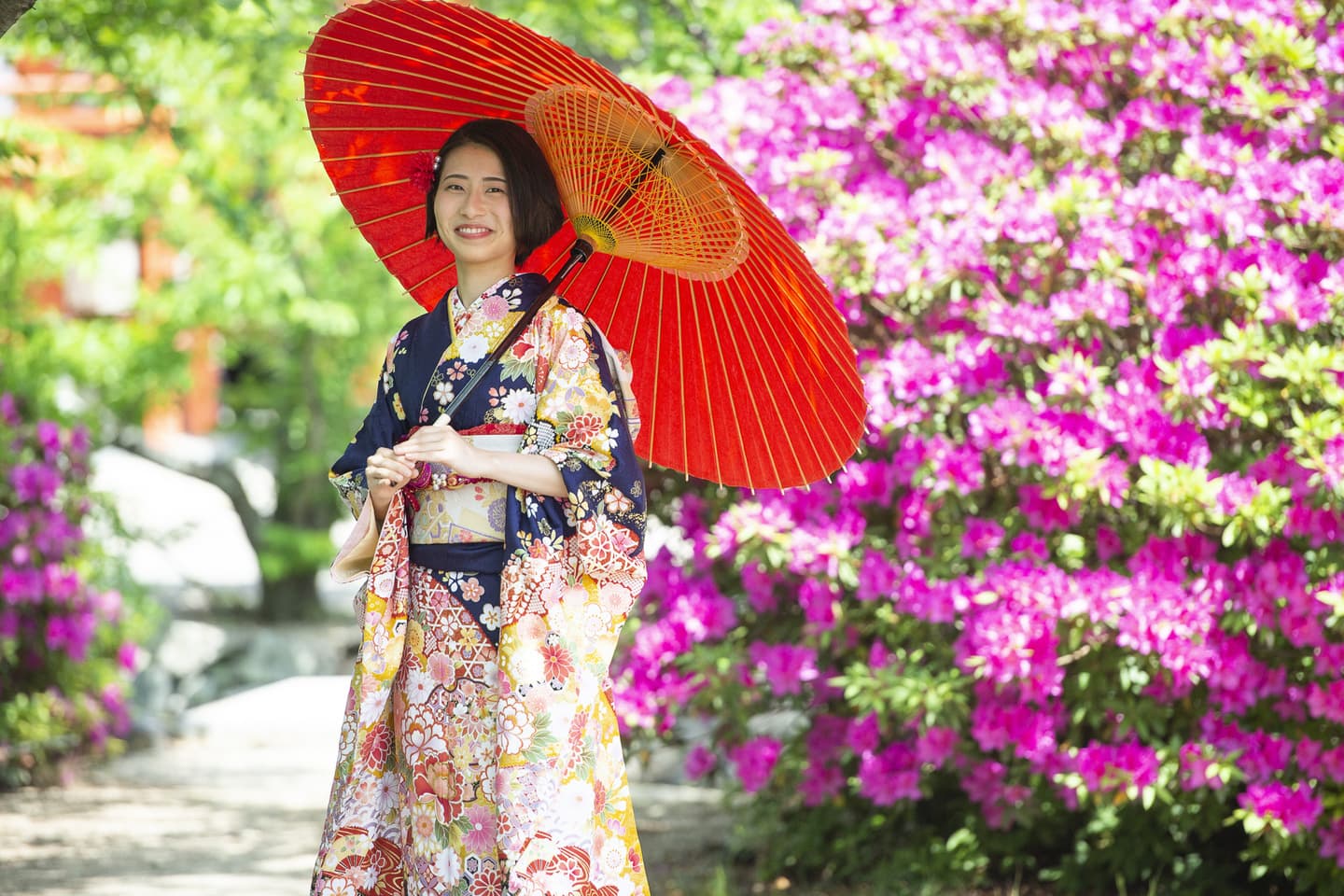 吉備津神社　成人式　前撮り　振袖